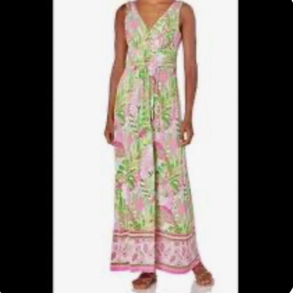 Pappagallo Tropical Pink and Green Dress
